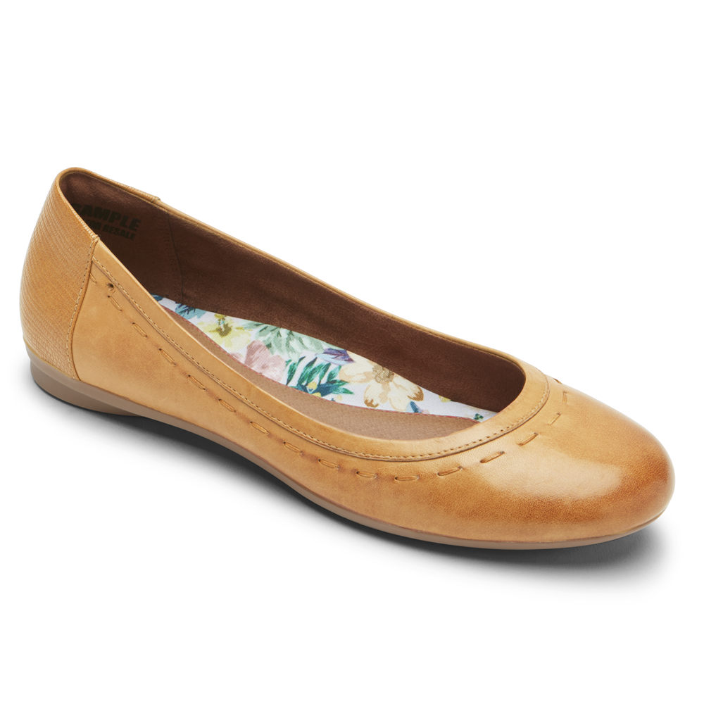 Rockport Womens Flats Yellow - Cobb Hill Maiika Ballet - UK 406-ZUCGPA